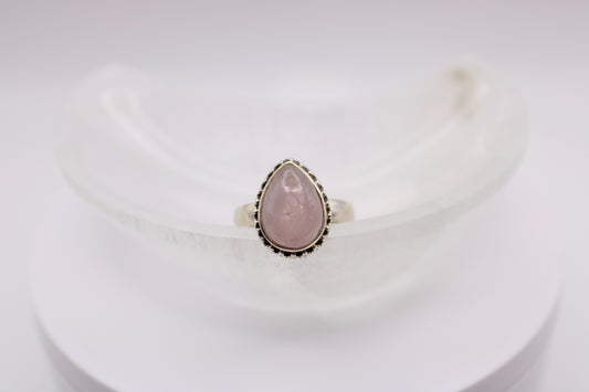 Teardrop Rose Quartz Ring