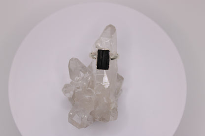 Rectangular Black Tourmaline Ring