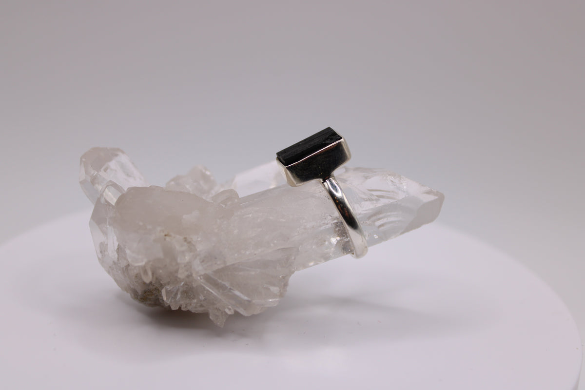 Rectangular Black Tourmaline Ring