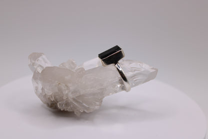 Rectangular Black Tourmaline Ring